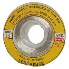 (CONSULTAR) ALAMBRE PLATEADO P/FUSIBLE  60A X 50 GRS CALIBRADO