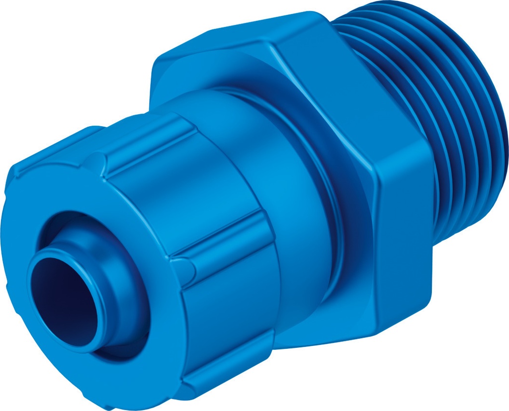 RACOR RECTO / ROSCA EXT. G1/8 - PK 4MM - P/ TUBO DIAM. EXT. 6MM / MAT. ALUMINIO - C/ ANILLO DE JUNTA