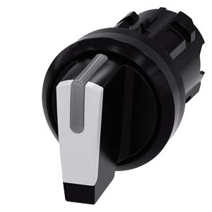 SELECTORA ILUMINABLE 2 POS SIN RETEN NEGRA SEÑALADOR BLANCO PLASTICO   3SU1002-2BC60-0AA0