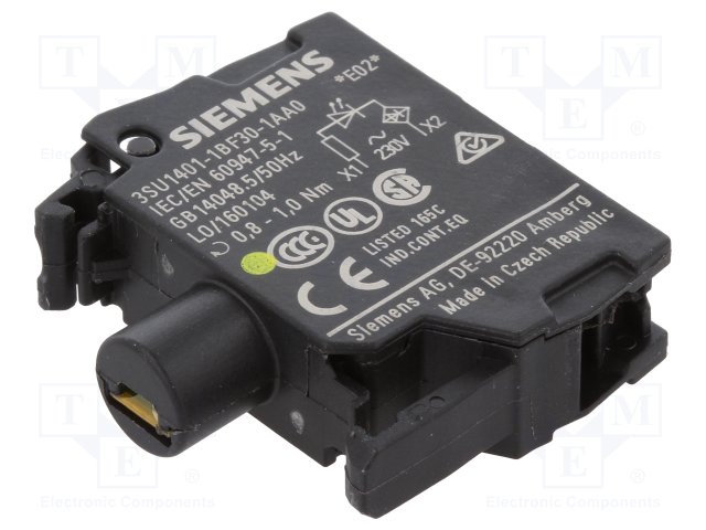 PORTALAMP C/LED INTEGRADO 230VCA AMARILLO P/PULSADOR LUMINOSO O LAMPARA   3SU1401-1BF30-1AA0
