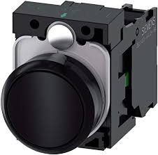 PULSADOR ACT RAS NEGRO 1NA COMPLETA IP69K PLASTICO   3SU1100-0AB10-1BA0