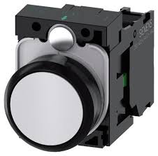 PULSADOR ACT RAS BLANCO 1NA COMPLETA IP69K PLASTICO   3SU1100-0AB60-1BA0