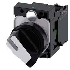 SELECTORA ILUMINABLE 2 POS C/ RETEN NEGRA SEÑALADOR BLANCO PLASTICO 1NA COMPLETA IP69K   3SU1100-2BF60-1BA0