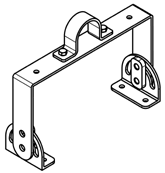 (PEDIR PRECIO) KIT SOPORTE BASCULANTE 01 de ACERO INOX. P/CAÑO 1 1/4". MODELOS PERMITIDOS LUMINARIA LED EXATL.
