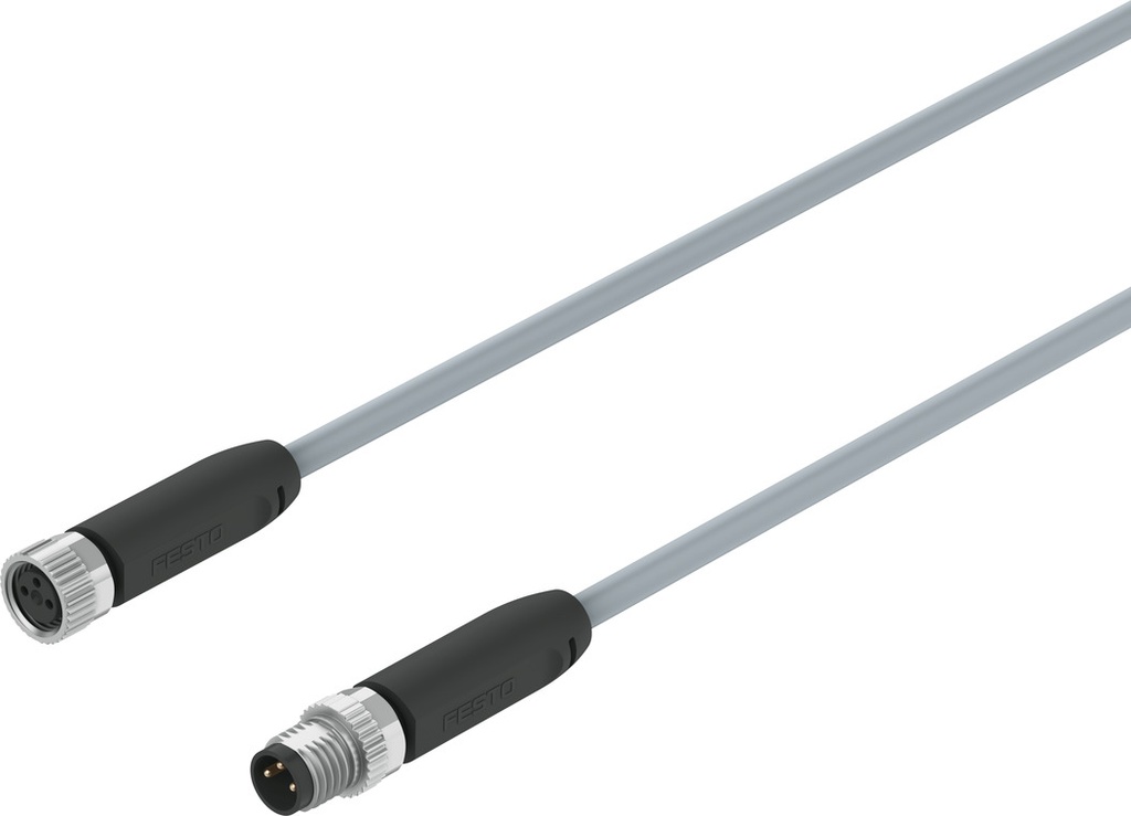CABLE CABLE NEBA-M8G3-U-2.5-N-M8G3 / CONEX. DER. TIPO ZOCALO RECTO MACHO M8 - IZQ. ZOC. RECTO HEMBRA M8 / 3 CONTACTOS / LONG 2,5M