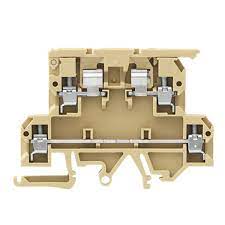 KDKS1 LD 24VCA LD VM     Borne portafusible doble con LED 24VAC para montaje en riel din. Fusible 20 x 5mm. Ancho 8mm. Corriente máxima 6,3A. Tensión máxima 250V en el portafusible y 500V en el paso. Para conductores de 0,5 a 4mm2. No incluye tapa final C950333.