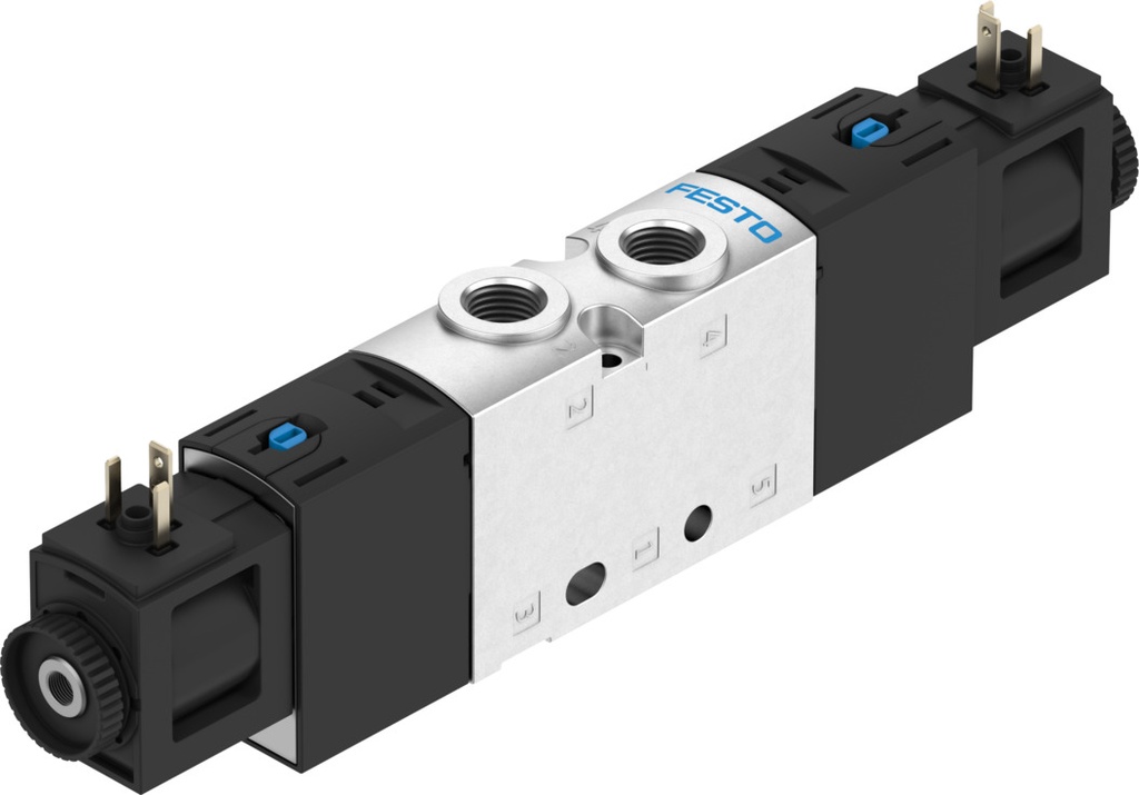 ELECTROVALVULA / 5/3 CENTRO ABIERTO / PILOT INT. / MUELLE MEC. / ROSCA G1/8 / BOBINA 24VDC - P/ CONEC. TIPO C