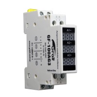 AMPERIMETRO MODULAR TRIFASICO DISPLAY VERDE TENSION DE OPERACION 80-500VCA 50HZ RANGO DE MEDICION 0-100A IP20