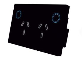 TOMACORRIENTE SMART PARA PARED 2 CANALES 10A NEGRO