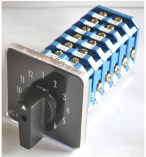 [80.53.11/206] CONM. A LEVAS DESVIADOR 1P 12 POS. ESPECIAL  FRENTE PANEL