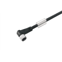 [9457380500] CABLE P/SENSOR Conector M8, hembra, acodado, y libre el otro extremo. 3 polos. Cubierta: poliuretano expandido (PUR). Color negro. 5 metros de largo.   9457380500