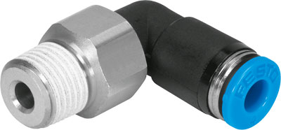 [QSRL-1/8-8] RACOR RAPIDO ORIENTABLE FORMA L / ROSCA R1/8 - RACOR 8MM / C/ RODAM. DE BOLAS