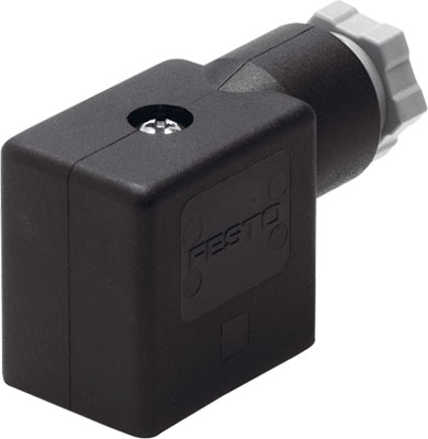 [MSSD-F] CONECTOR / TIPO ZOCALO / ACODADO / 3 CONTACTOS / P/ BOBINA Y VALVULA VUVS 1/4 / IP65 / CONEX FORMA B