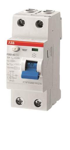[F202 A S-40/0,1] INT DIFERENCIAL ALTA INMUNIDAD 2X 40A 100mA   F202 A S-40/0.1 SELECTIVO TIPO A (corriente residual alterna y pulsante)