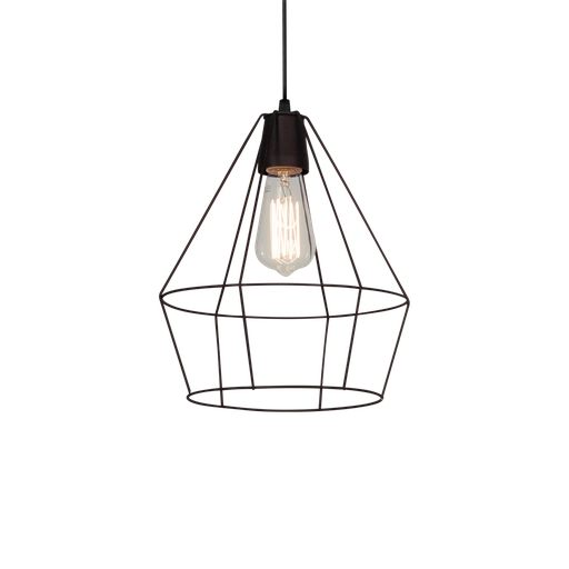 [99333] COLGANTE TIPO JAULA DIAMANTE DIAMETRO 25CM ALTURA 30CM ALAMBRE NEGRO
