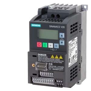 [100385405] VARIADOR V20 MONO 1HP 0.75KW 200-240 V AC monofásico – 10/+ 10 Potencia nominal 0,75 kW/1 CV con sobrecarga del 150 % durante 60 s Filtro integrado C1 Interfaz de E/S: 4 DI, 2 DO, 2 AI, 1 AO Bus de campo: USS/MODBUS RTU con BOP incorporado Grado de protección IP20/UL abierto Tamaño: tam. AB 68 × 142 × 128 (An × Al × P)   6SL3210-5BB17-5BV1