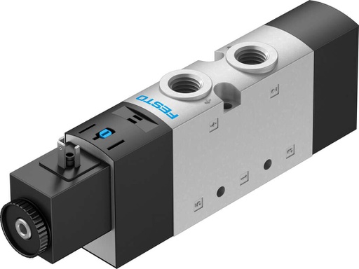 [VUVS-LT25-M52-MD-G14-F8-1B2] ELECTROVALVULA / 5/2 MONO / MUELLE MEC. / PILOTO INT. / ACCION MAN. AUX. PULS / ROSCA G1/4 / BOBINA 24VDC - P/ CONECTOR TIPO B