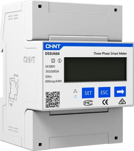 [112457] MEDIDOR DE ENERGIA - TRIFASICO - kWh, kVArh, kW, kVAr, Irms, Vrms, Hz, FP /Riel Din - C/TI (_5A)